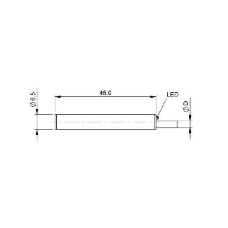 DPI D6,5 PNP NO P1,5mm noyé lg45mm Inox 10-30Vdc / Câble 3m PUR-Lire la description