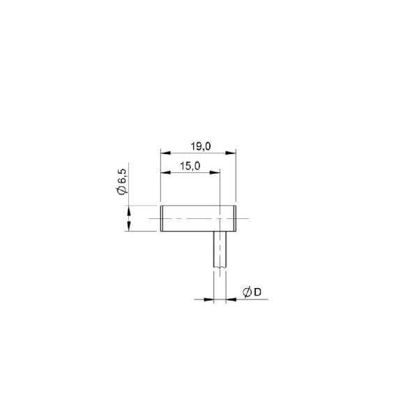 DPI D6,5 PNP NO P2mm noyé lg19mm Inox 10-30Vdc / Câble 2m PUR radial-Lire la description