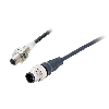 DPI M08 2 fils DC NF P2mm noyé Inox / M12 4P+C0.3m huile