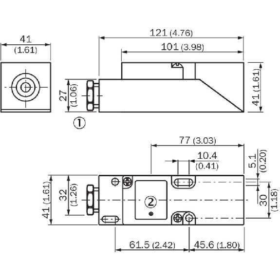 DPI Rect. 2 fils AC/DC NO/NF P20mm non noyé 40x40mm 20-250V / Bornes-Lire la description