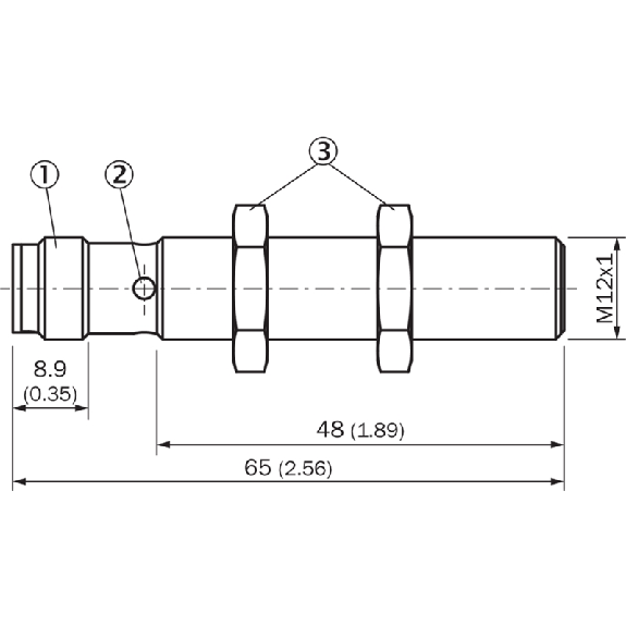 DPI M12 PNP NO P4mm noyé 65(48)mm Inox V2A +100°C / M12 4P-Lire la description