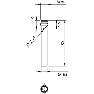 DPI D6,5 PNP NO P1,5mm noyé 50mm 10-30Vdc / M08 3P-Lire la description