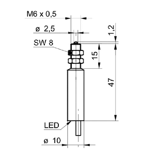 Commutateur de précision M6x47mm PNP NO FP=100g Câble 2m-Lire la description
