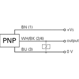 DPI Rect. PNP NO P4mm noyé 12x8x23.5mm 10-30Vdc / M05 4P-Lire la description