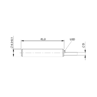 DPI M08 PNP NO P1,5mm noyé lg45mm Inox 10-30Vdc / Câble 3m PUR-Lire la description