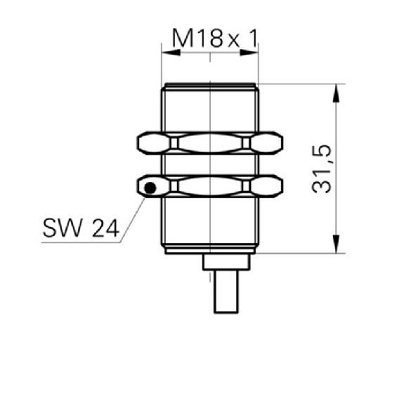 DPI M18 ANA 1-9Vdc P2-5mm noyé 32mm Laiton 15-30Vdc / Câble 2m PUR-Lire la description