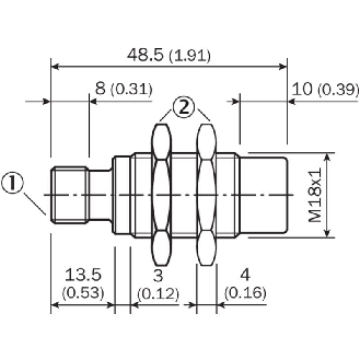 DPI M18 ANA 4-20mA/0-10V P0-20mm non noyé lg48,5(22)mm / M12 4P-Lire la description