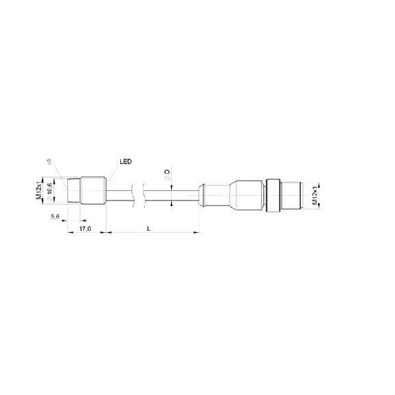 DPI M12 PNP NO P6mm non noyé lg17mm 10-30Vdc / M12 4P+C0.3m-Lire la description