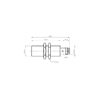 DPI M18 PNP NF P5mm noyé 65(50)mm Laiton 12-30Vdc / M12 4P-Lire la description