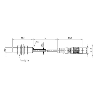 DPI M08 PNP NO P2mm noyé lg30mm Inox 10-30Vdc / M08 3P+C0.5m-Lire la description