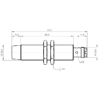 DPI M18 PNP NO+NF P16mm non noyé 86(60.5)mm Laiton 10-55Vdc / M12 4P-Lire la description