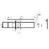 DPI M12 NPN NF P2mm noyé lg63mm Inox 10-30Vdc / Câble 2m PVC