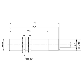 DPI HT M18 PNP NO+NF P5mm noyé 76.5(60)mm Laiton 120°C / C5m Silicone-Lire la description