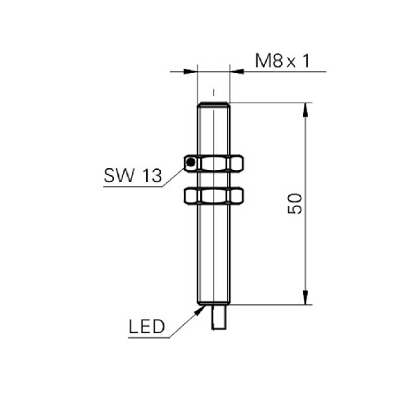 DPI M08 PNP NF P2mm noyé lg50mm Acier 10-30Vdc / Câble 2m-Lire la description