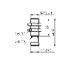 DPI M12 PNP NO P4mm noyé lg40(26)mm Laiton 10-30Vdc / M12 4P
