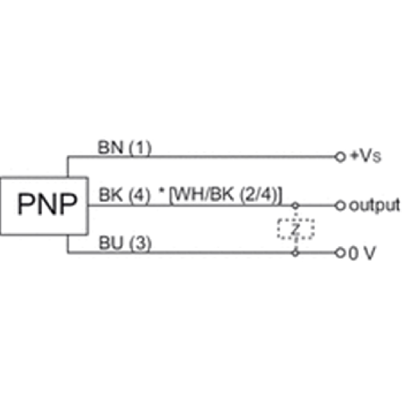 DPI M12 PNP NO P4mm noyé lg40(26)mm Laiton 10-30Vdc / M12 4P-Lire la description