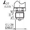 Capteur de pression 0 .. 10 bar, 2xPNP, G 1/4 intérieur
