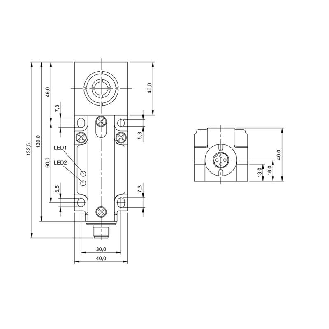 DPI Rect. PNP NO+NF P40mm non noyé 40x40x132.5mm PBT / M12 4P-Lire la description