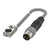 DPI Rect. PNP NO P2mm noyé 8x4.7x16mm Laiton / M08 3P+C0.2m Silicone