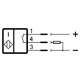 DPI Rect. PNP NO P4mm noyé 26x40x12mm 10-30Vdc / M08 3P-Lire la description