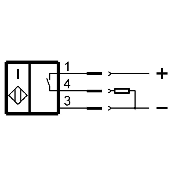 DPI Rect. PNP NO P4mm noyé 26x40x12mm 10-30Vdc / M08 3P-Lire la description