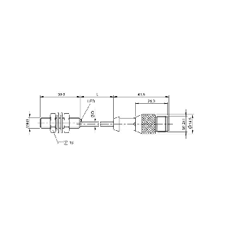 DPI M08 PNP NO P1,5mm noyé lg30mm Inox 10-30Vdc / M12 4P+C2m-Lire la description