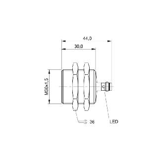 DPI M30 PNP NO P15mm noyé lg44(30)mm Laiton 10-30Vdc / M08 3P-Lire la description