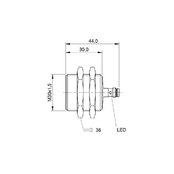 DPI M30 PNP NO P15mm noyé lg44(30)mm Laiton 10-30Vdc / M08 3P-Lire la description