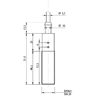 DPC M18 NPN NO+NF P8mm noyé 87(52,3)mm Plast. / Câble 2m-Lire la description