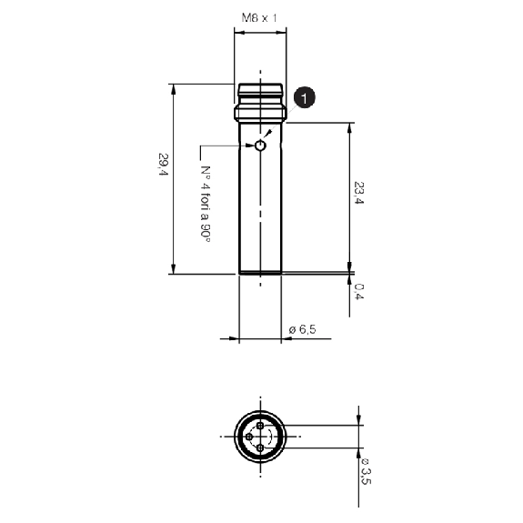 DPI D6,5 PNP NO P2mm noyé / M08 3P-Lire la description