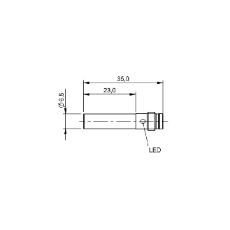 DPI D6,5 PNP NO P2mm noyé lg35(23)mm Inox 10-30Vdc IP67 / M08 3P-Lire la description