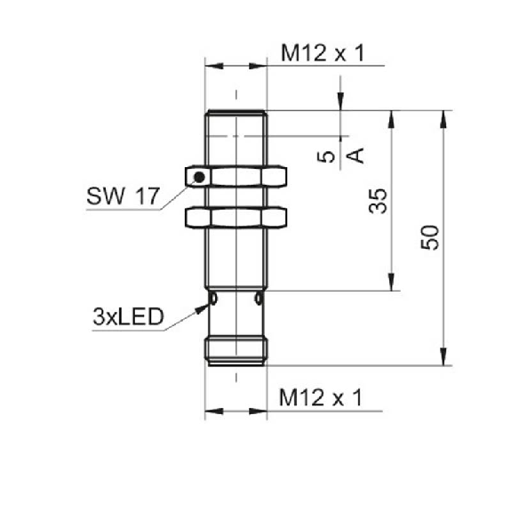 DPI M12 NPN NF P6mm noyé lg50(35)mm Laiton 6-36Vdc / M12 4P DPI M12 NPN NF P6mm noyé lg50(35)mm Laiton 6-36Vdc / M12 4P-Lire la description