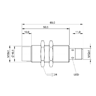 DPI M18 ANA 0-10V P2-8mm non noyé lg65(40.5)mm Laiton / M12 3P-Lire la description