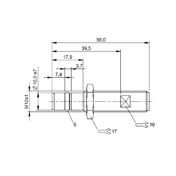 DPI HP M12 PNP NO P1,5mm noyé lg56mm Inox 500bar +80°C / M12 4P-Lire la description