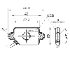 DPC Rect. Push-Pull P8mm noyé 25x52x6mm IP65 10-30Vdc / Câble 2m