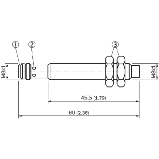 DPI M08 PNP NO P6mm non noyé IOL 60(45.5)mm Tout-inox 100bar / M08 3P-Lire la description