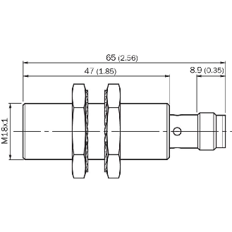 DPI M18 PNP NO+NF P8mm noyé IO-Link 65(47)mm Inox V2A +100°C / M12 4P-Lire la description