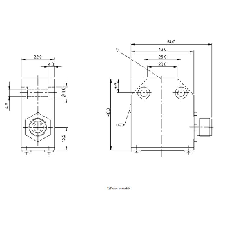 DPI Rect. PNP NO P5mm noyé 42x48x22mm Alu 10-30Vdc / M12 4P-Lire la description