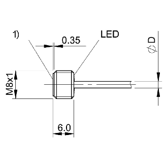 DPI M08 PNP NO P1.5mm noyé 6mm Inox / Câble 2m PUR-Lire la description