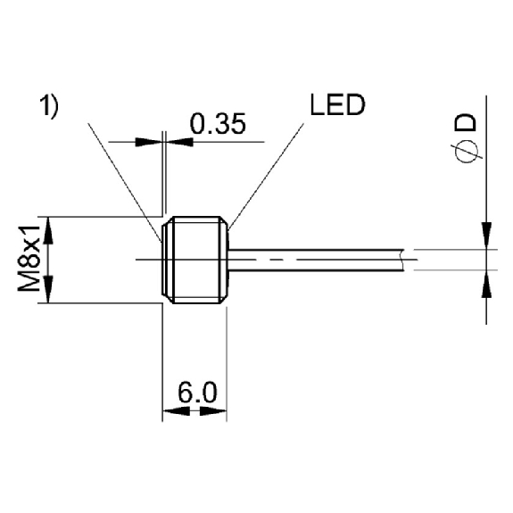DPI M08 PNP NO P1.5mm noyé 6mm Inox / Câble 2m PUR-Lire la description
