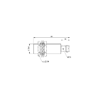 DPI M18 PNP NO P12mm noyé lg66(50)mm Laiton 10-30Vdc / M12 3P-Lire la description