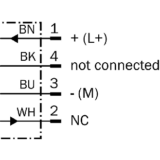 DPI M12 PNP NF P8mm non noyé lg52,2(30)mm Laiton 10-30Vdc / M12 4P-Lire la description