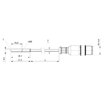 DPI D04 PNP NO P1,5mm noyé lg27mm Inox 10-30Vdc / M12 4P+C0.5m-Lire la description