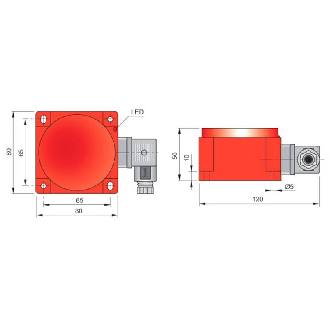 DPI Rect. NPN NO+NF P10-60mm non noyé 80x80x50mm 10-55Vdc / Conn. K-Lire la description