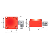 DPI Rect. NPN NO+NF P10-60mm non noyé 80x80x50mm 10-55Vdc / Conn. K