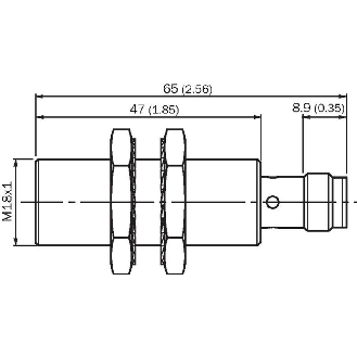 DPI M18 PNP NO P8mm noyé IO-Link 65(47)mm Inox V2A +100°C / M12 4P-Lire la description
