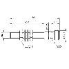 DPI M08 NPN NF P2mm noyé lg65(50)mm Laiton 12-30Vdc / M12 4P