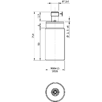 DPI M30 2 fils AC NF P10mm noyé / M12 4P-Lire la description