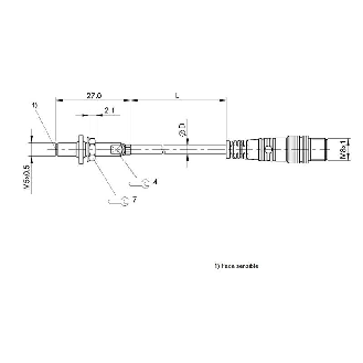 DPI HP M05 PNP NO P0.8mm noyé lg27mm 100bar / M08 3P+C0.3m-Lire la description