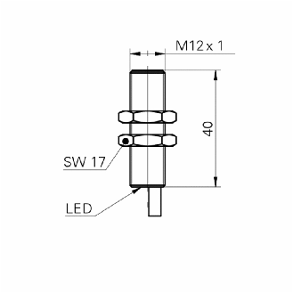 DPI M12 NPN NO P4mm noyé 40mm Laiton 10-30Vdc / Câble 2m PVC-Lire la description